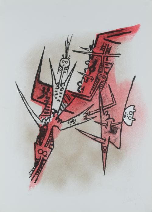 WILFREDO LAM (Cuba, 1902 - París, 1982), S/T, Litografía