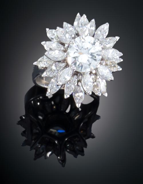 SORTIJA EN ORO BLANCO 18K CON DIAMANTES
