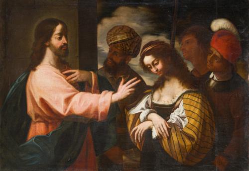 518   -  <p><span class="object_author">ESCUELA ITALIANA. Primera mitad del siglo XVII - Cristo y la mujer adultera</span></p>