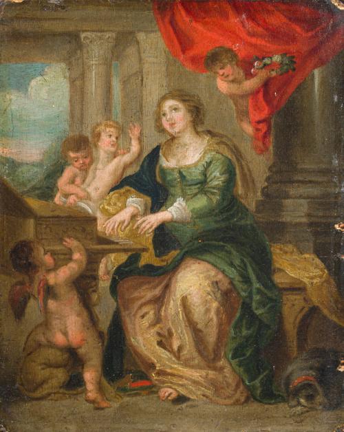 ESCUELA FLAMENCA. Segunda mitad del siglo XVII, Santa Cecil