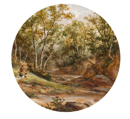 ESCUELA HOLANDESA. Finales del siglo XIX, Pareja de paisaje