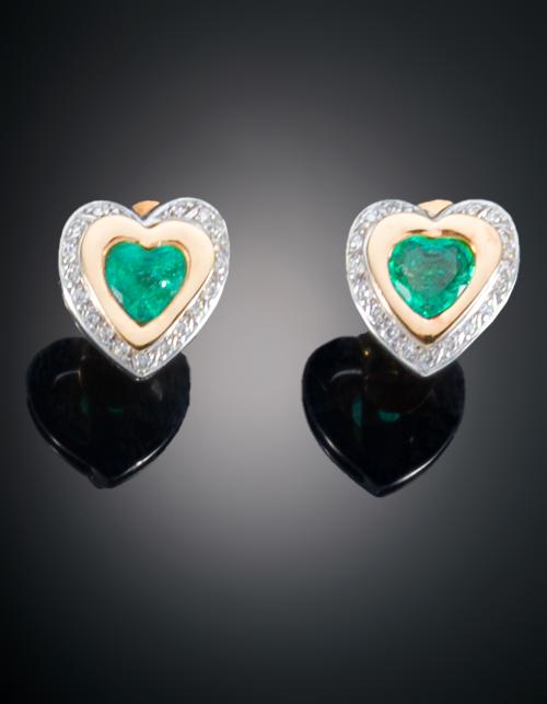 PENDIENTES DESMONTABLES CON DIAMANTES Y ESMALDA