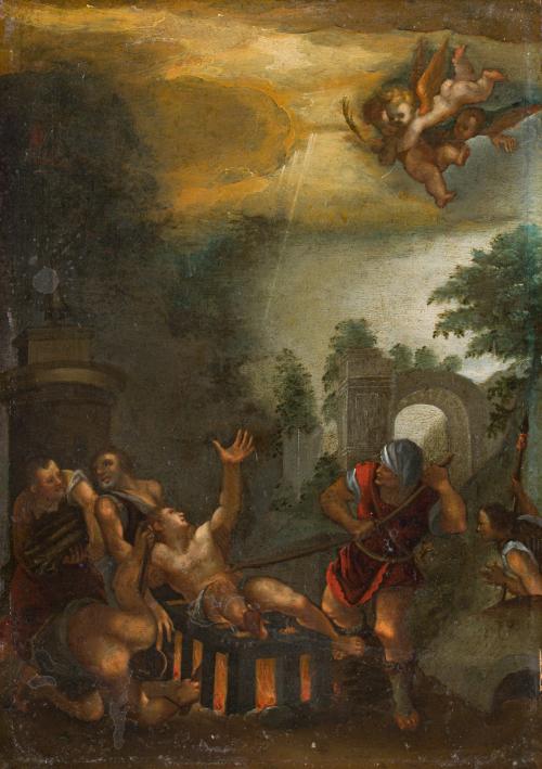 519 - <p><span class="object_author">ESCUELA ITALIANA. Segunda mitad del siglo XVI - El martirio de San Lorenzo</span></p>