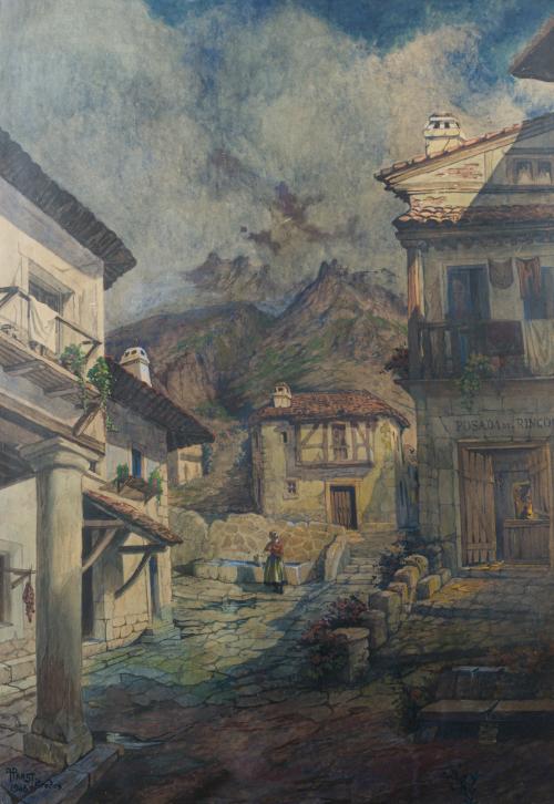 ESCUELA ESPAÑOLA (S. XX), La Alberca, Acuarela sobre papel