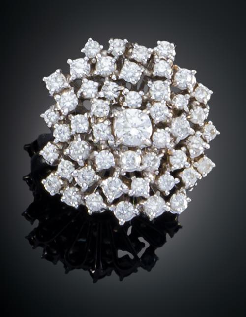 SORTIJA ROSETON CON BRILLANTES