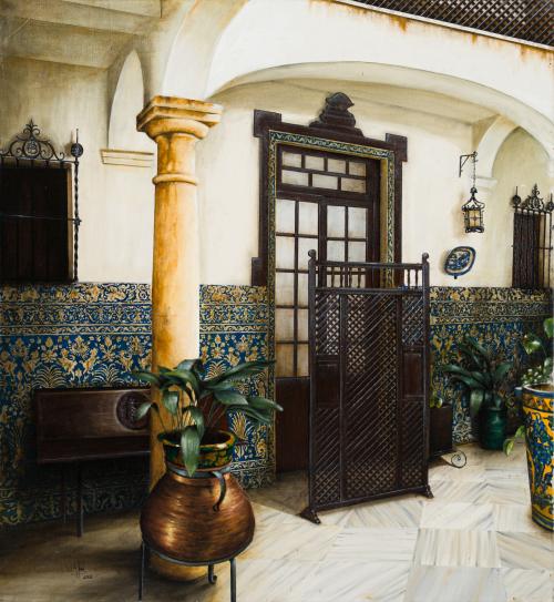VICENTE FERNÁNDEZ ROMÁN (Córdoba, 1962) , Patio cordobés, Ó