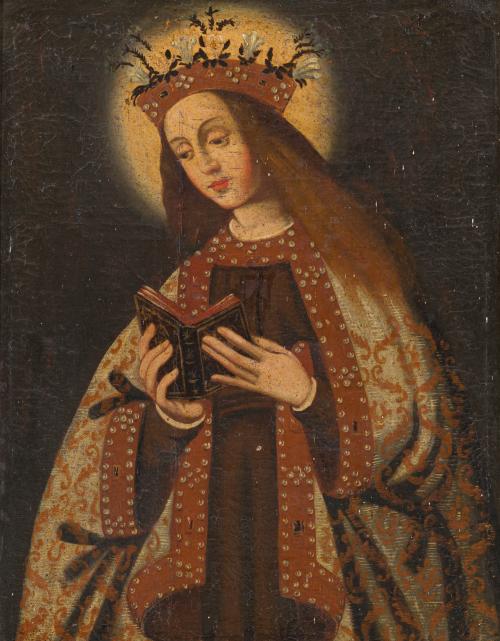 ESCUELA VIRREINAL. Segunda mitad del siglo XVII, Virgen ley