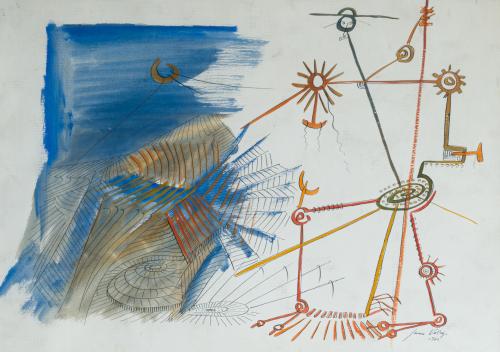 JUAN JOSÉ VALLEJO (Burgos, 1949), Vista de un pueblo, Técni