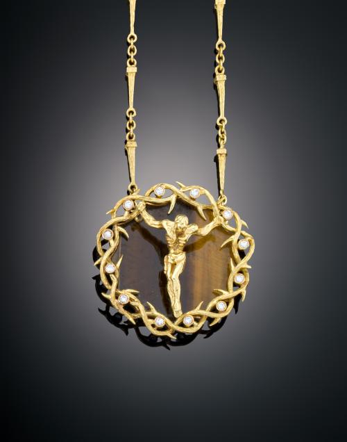 COLGANTE CRISTO SAN JUAN DE LA CRUZ DE DALI  CON OJO DE TRI