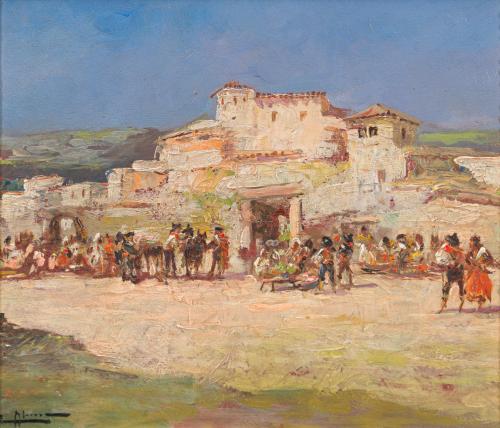 682   -  <p><span class="object_author">EMILIO ÁLVAREZ (Argentina, 1879-Madrid,1952) - Fiesta en un pueblo</span></p>