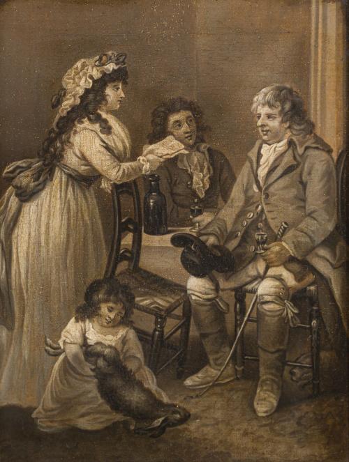 667   -  <p><span class="object_author">SEGUIDOR DE GEORGE MORLAND (Londra, 1763 - Londra, 1804) - El granjero visita a su hija casada en la ciudad.</span></p>