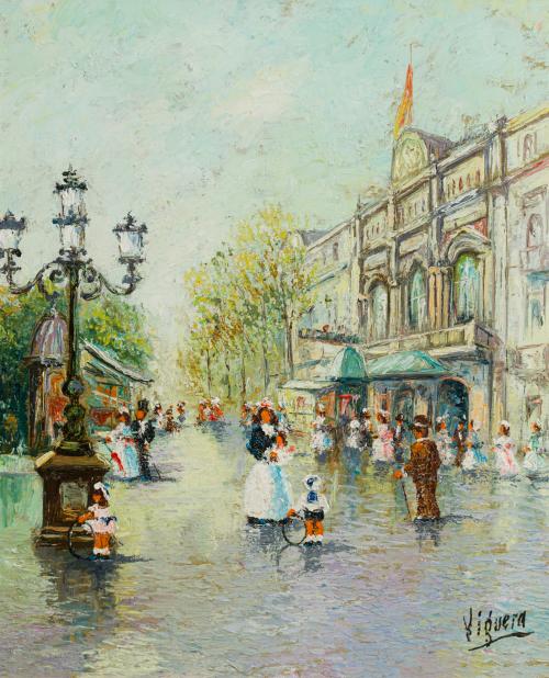 704   -  <p><span class="object_author">MARIANO GUTIÉRREZ VIGUERA (Zaragoza, 1856 - Madrid, 1915) - Calle de París</span></p>