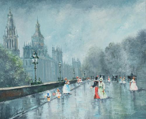 708   -  <p><span class="object_author">MARIANO GUTIÉRREZ VIGUERA (Zaragoza, 1856 - Madrid, 1915) - Puente de París</span></p>