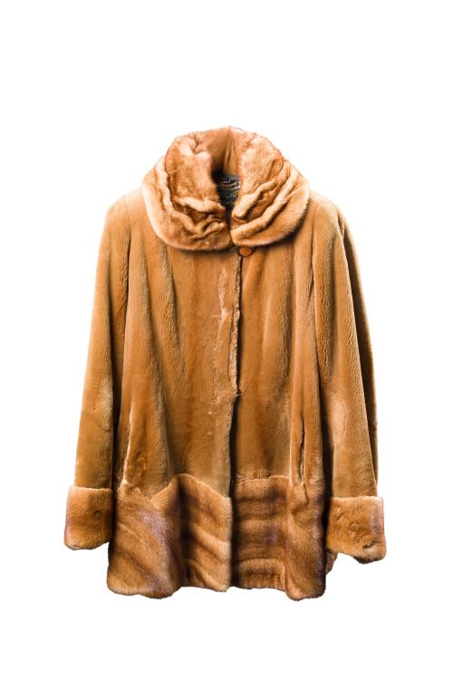 CHAQUETON DE VISON RASE CON FORRO EN ANIMAL PRINT SEDA