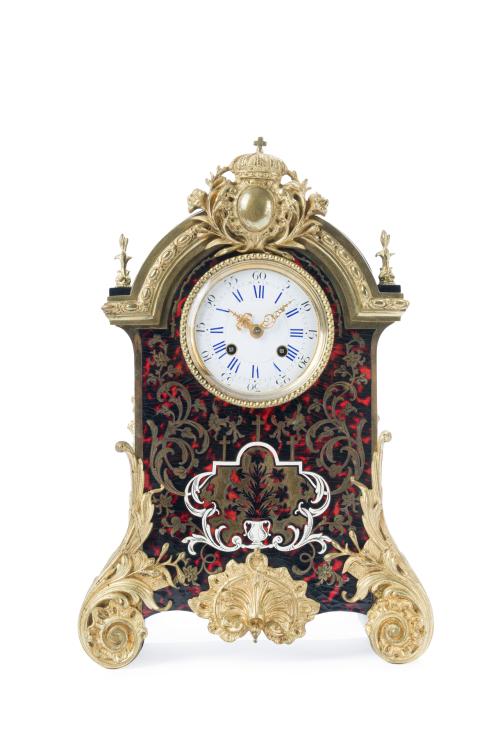 Reloj de sobremesa de estilo boullé, Napoleón III. Con ma