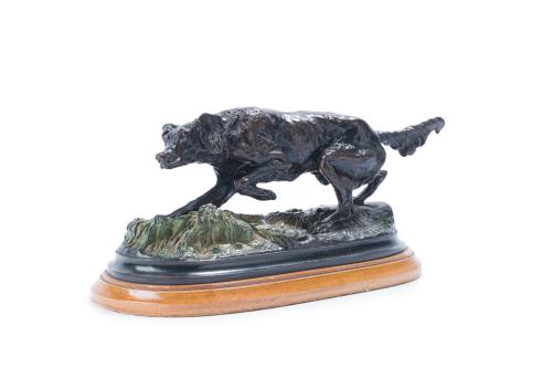 PIERRE-JULES MÈNE (1810-1879)"Perro"Escultura en bronce