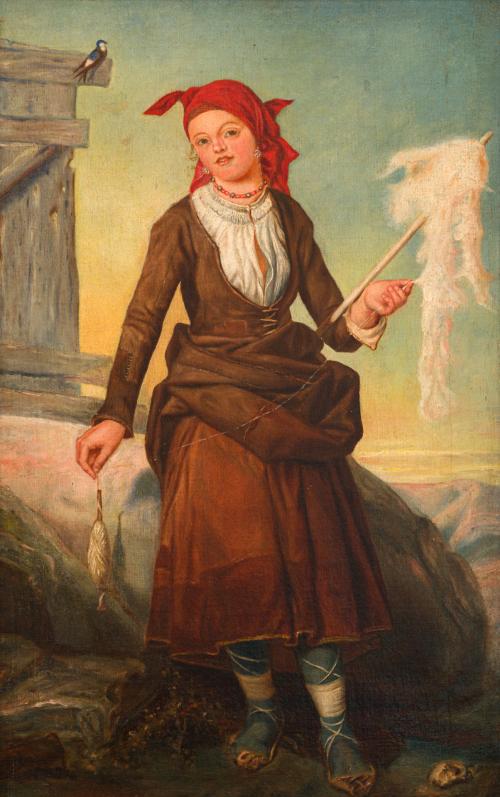 651   -  <p><span class="object_author">VALERIANO DOMÍNGUEZ BÉCQUER (1833-1870).  Siglo XIX - Pastorcilla</span></p>