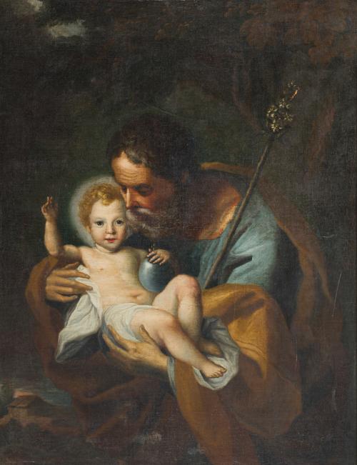 ESCUELA ITALIANA. Principios del siglo XVIII, San José con 