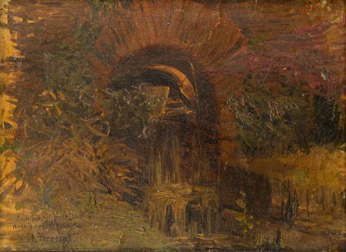 ESCUELA ESPAÑOLA. Siglo XX, Paisaje, Óleo sobre tabla