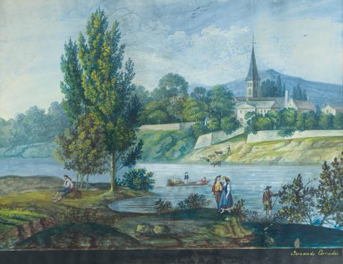 FERNANDO DE CORRADÍ Y GÓMEZ (Madrid, 1808- 1885), Paisaje,