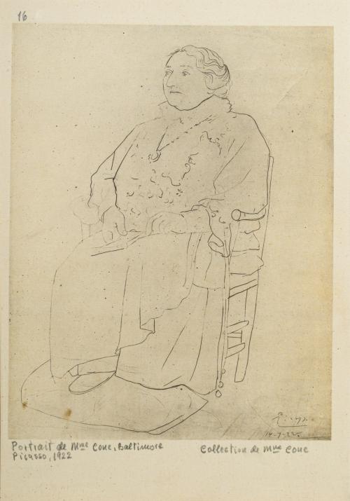 SIGUIENDO A PABLO PICASSO, Retrato de Madame Cone, Litograf