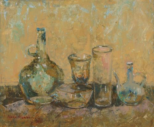 491   -  <p><span class="object_author">PILAR PÉREZ HIDALGO (Madrid, 1956) - Bodegón con cristal </span></p>