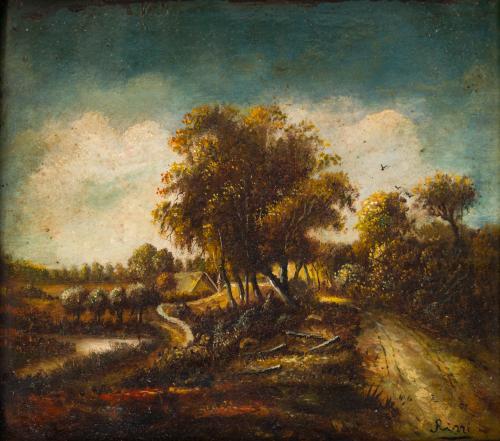 ESCUELA HOLANDESA DEL SIGLO XX, Paisajes, Óleo sobre cobre 