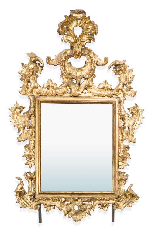 Espejo cornucopia Carlos III, España, S.XVIII.En madera t