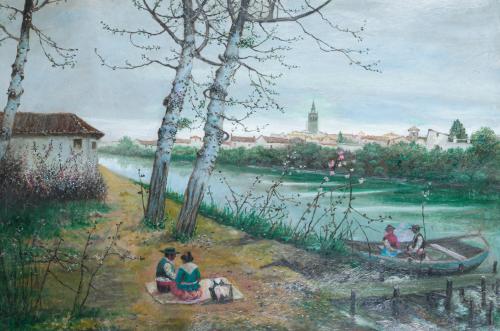 675   -  <p><span class="object_author">MANUEL GARCÍA Y RODRÍGUEZ (Sevila, 1863-1925) - Vista desde Sevilla desde el Guadalquivir</span></p>