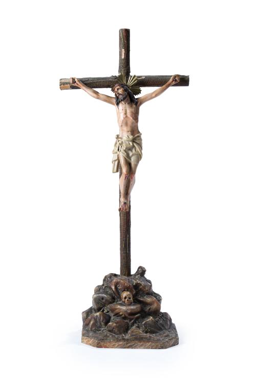 ESCUELA ESPAÑOLA. Siglo XVIII, Cristo crucificado , Escultu