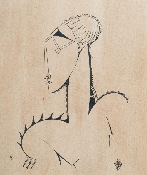 AMADEO DE SOUZA Y CARDOSO (Portugal, 1887-1918), Tête, Dibu