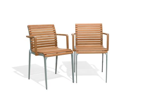 ALBERTO MEDA para ALIASPareja de sillas modelo "Teak chai