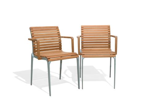 ALBERTO MEDA para ALIASPareja de sillas modelo "Teak chai