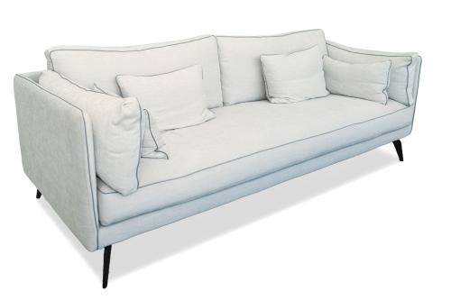 11   -  <p><span class="object_title">DALL"AGNESE.<br/>Sofá modelo "Milton", patas metálicas, lacado en negro y tapicería en beige claro.</span></p>