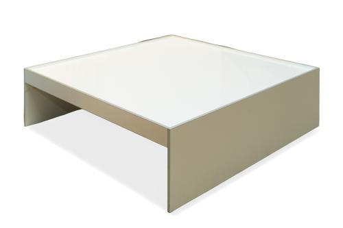MOROSO.Mesa de centro modelo "Square Glossy" en aluminio.