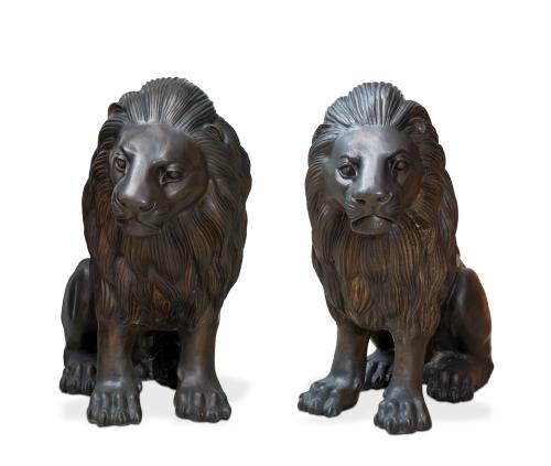 67   -  <p><span class="object_title">Pareja de leones en bronce.<br/>Edición limitada.</span></p>