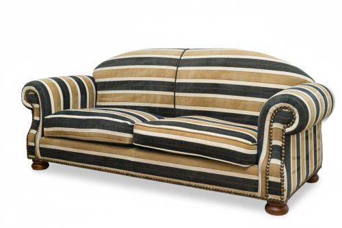 FENDISofá modelo LondonTapizado en tejido a rayas, pata