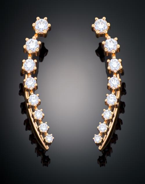 PENDIENTES LARGOS CON DIAMANTES EN ORO DE 18 K