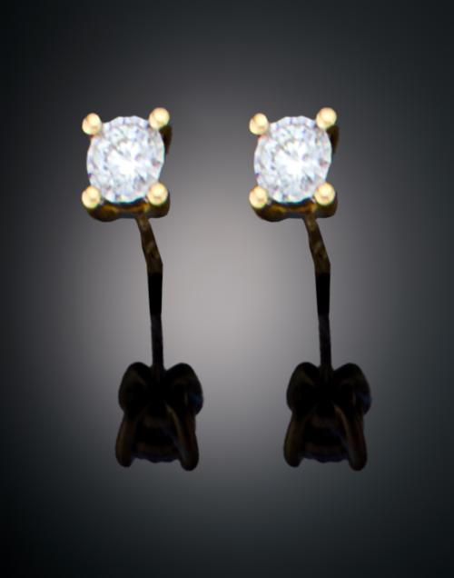  DORMILONAS CON DIAMANTES EN ORO AMARILLO DE 18 K