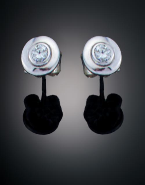 DORMILONAS CON DIAMANTES EN ORO BLANCO DE 18 K