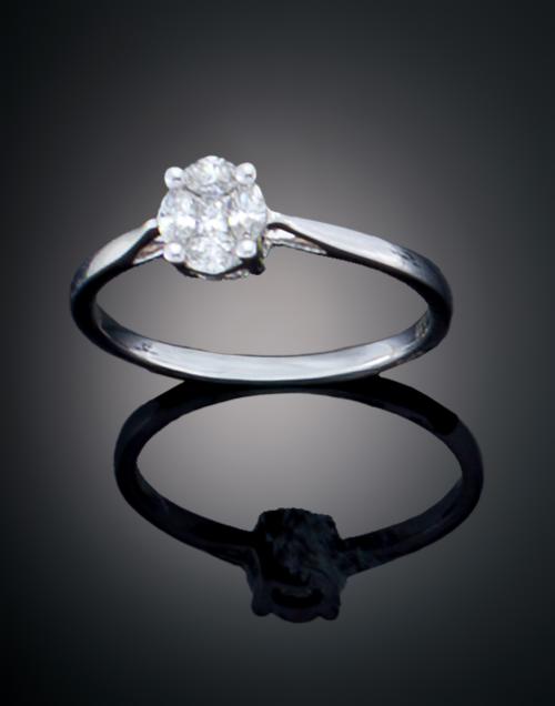 SORTIJA CON DIAMANTES EN ORO BLANCO DE 18K