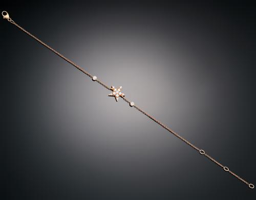 PULSERA ESTRELLA CON DIAMANTES EN ORO ROSA DE 18 K