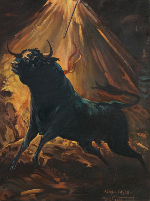 690   -  <p><span class="object_author">ANTONIO CASERO (Madrid, 1897-1973) - Saliendo del toril</span></p>