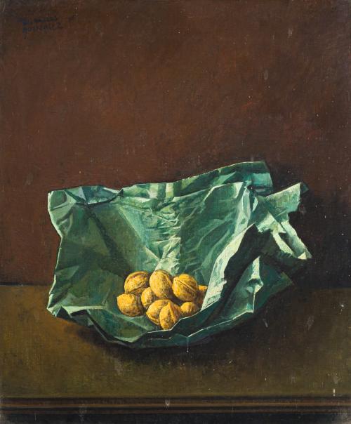 696   -  <p><span class="object_author">ZACARÍAS GONZALEZ (Salamanca, 1923-2003) - Bodegón con nueces</span></p>