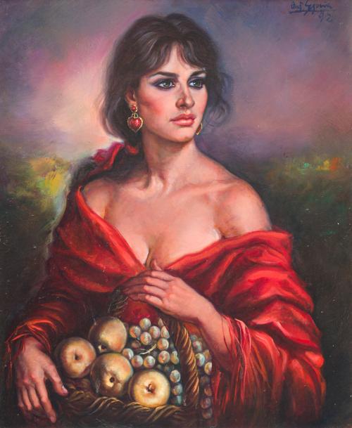 703   -  <p><span class="object_author">ESCUELA ESPAÑOLA DEL SIGLO XX - Gitana con cesta de frutas</span></p>