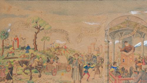 738   -  <p><span class="object_author">ESCUELA ESPAÑOLA DEL SIGLO XX - Discurso con ravino</span></p>