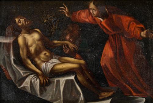 524   -  <p><span class="object_author">ESCUELA ITALIANA. Primera mitad del siglo XVII - Lamento sobre Cristo muerto</span></p>