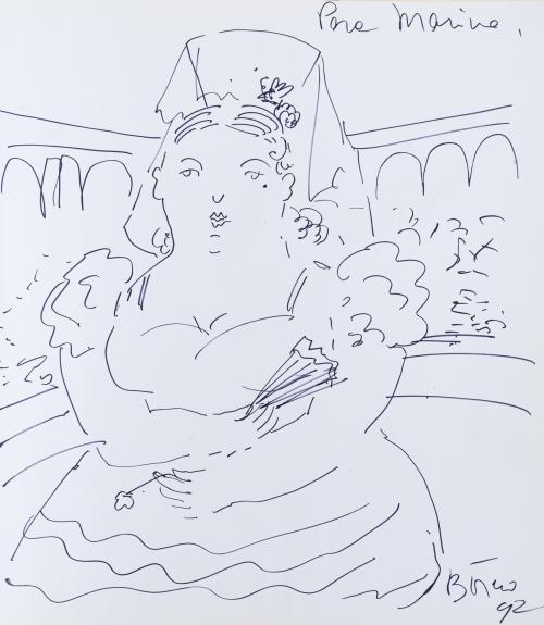 FERNANDO BOTERO (Colombia, 1932-Mónaco, 2023), Señora con m