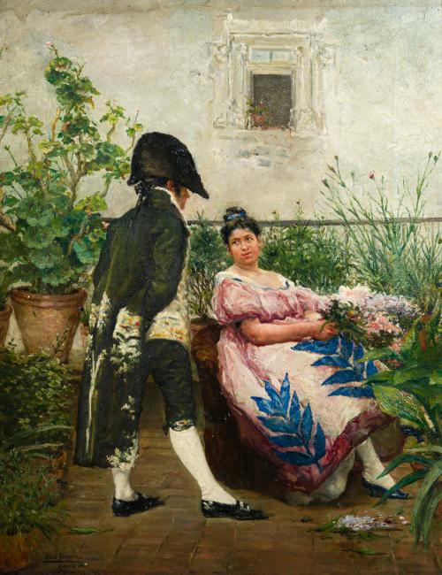 LUIS JIMÉNEZ ARANDA (Valencia, 1867-1923). Siglo XIX, Dama 