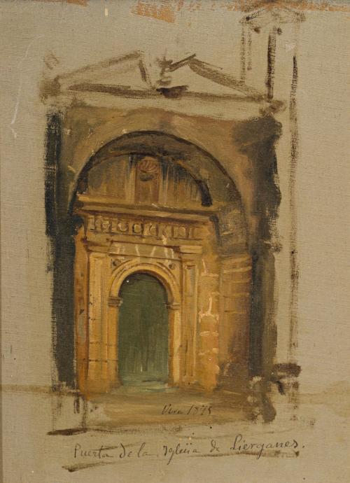 678   -  <p><span class="object_author">JUAN ANTONIO VERA Y CALVO (Sevilla, 1825-1905). 1875 - Puerta de la iglesia de Liérganes </span></p>